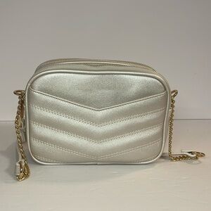 Save the Girls Quilted Metallic Crossbody Bag